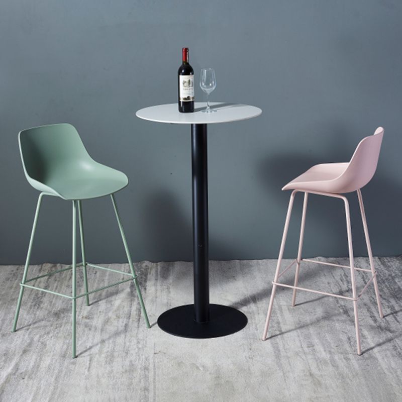 Industrial Black Iron Bar Dining Table Stone Top Engineered Wood Indoor Bistro Table Clearhalo 'Bar Furniture' 'Bar Tables' 'bar_tables' 'furn' 'furn_bar_tables' 'Furniture' 'furniture_bar_tables' 'Kitchen & Dining Furniture' 1200x1200_a680d0ba-37d6-4bbe-8009-ef5a8ce997a8