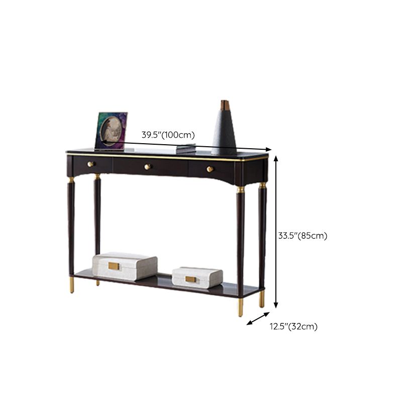 Mid-Century Modern Wood Console Table Rectangle Black Console Sofa Table for Hall