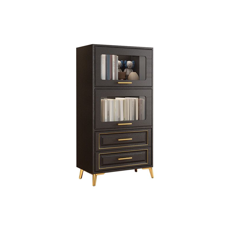 Contemporary Black Chest Glass Paned Accent Cabinet with Drawer Clearhalo 'Cabinets & Chests' 'cabinets_chests' 'furn' 'furn_cabinets_chests' 'Furniture' 'Living Room Furniture' 1200x1200_a685931a-e960-43e8-8edc-79bb4dcf0f23
