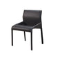 Faux Leather Modern Dining Chair Matte Finish Solid Back Indoor Chair