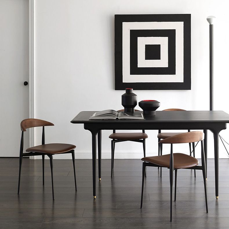 Faux Leather Stackable Side Chair Contemporary Open Back Dining Chair Clearhalo 'Dining Chairs' 'Dining Tables & Seating' 'dining_chair' 'furn' 'furn_dining_chair' 'Furniture' 'furniture_dining_chair' 'Kitchen & Dining Furniture' 1200x1200_a688301e-14da-49dd-b700-37cf40dafb5d