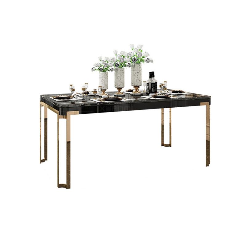 Rectangle Stone Top Dining Table Traditional Luxury Table with 4 Legs Clearhalo 'Dining Tables & Seating' 'Dining Tables' 'dining_table' 'furn' 'furn_dining_table' 'Furniture' 'furniture_dining_table' 'Kitchen & Dining Furniture' 'kitchen' 'kitchen_dining_table' 1200x1200_a6896207-f0ed-4541-b719-8b005c584708