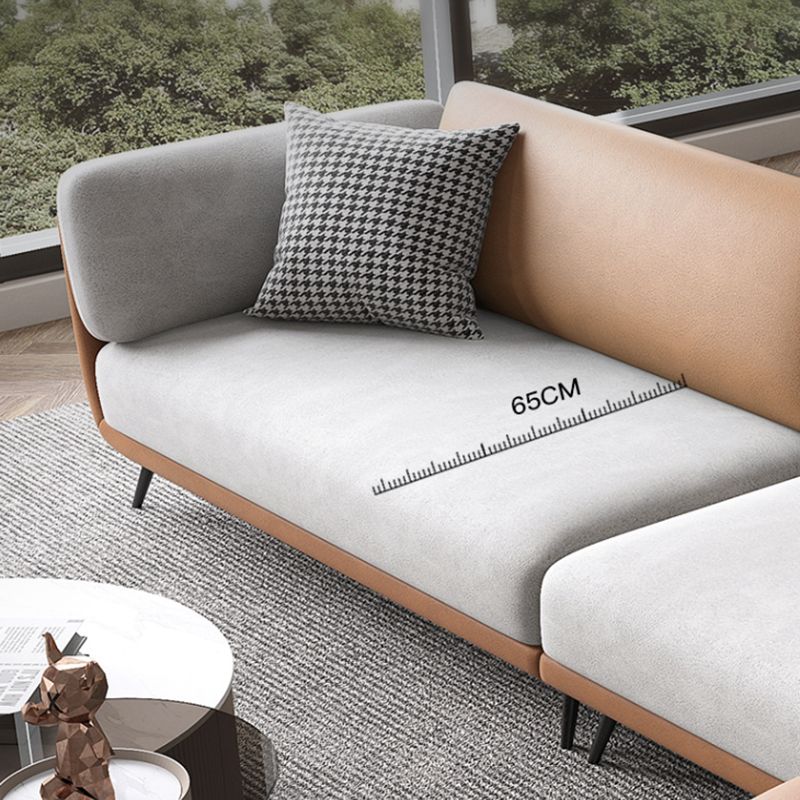 Nordic Faux Leather Living Room Stationary Pillow Top Arm Sofa Chaise Clearhalo 'furn' 'furn_sectionals' 'Furniture' 'Living Room Furniture' 'Sectionals' 1200x1200_a68d95a6-6917-43b6-988f-6f6a9fc2366e