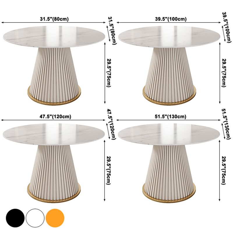 Round Sintered Stone White Dining Table Simplicity Pedestal Table for Dining Room Clearhalo ' dining_table' 'Dining Tables & Seating' 'Dining Tables' 'Furniture' 'furniture_dining_table' 'Kitchen & Dining Furniture' 'kitchen&dining_furn' 'kitchen' 'kitchen_dining_table' 1200x1200_a68e21b3-0b8f-4c13-87af-b6ace06749fc