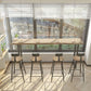 Mesa de bar rectangular de estilo moderno, mesa de mostrador de madera maciza de 1/5 piezas