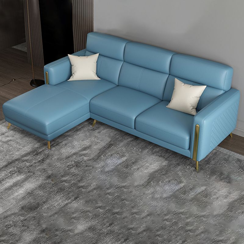 Glam Stationary Sectional Sofa Cushion Back Leather Living Room Set Clearhalo 'furn' 'furn_sectionals' 'Furniture' 'Living Room Furniture' 'Sectionals' 1200x1200_a690a4cb-c78a-4346-91a3-1b37ef9d00cc