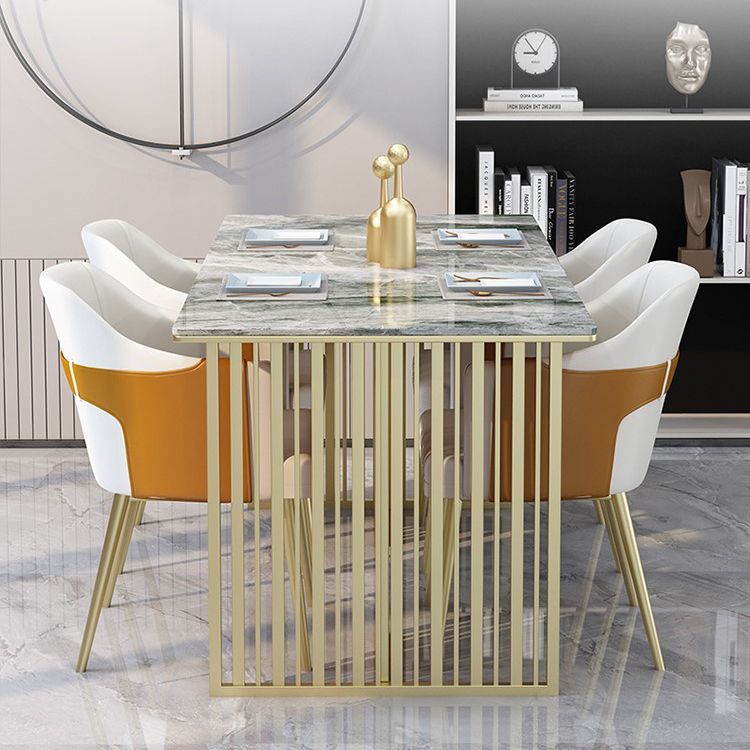 Metal Traditional Luxury Rectangular Table Sintered Stone Table for Kitchen and Dining Room Clearhalo ' dining_table' 'Dining Tables & Seating' 'Dining Tables' 'furn' 'furn_dining_table' 'Furniture' 'furniture_dining_table' 'Kitchen & Dining Furniture' 'kitchen&dining_furn' 'kitchen' 'kitchen_dining_table' 1200x1200_a690f088-d038-4938-866d-3ed2431078f0