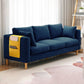 Contemporary Velvet Square Arm Sofa with Storage for Three People