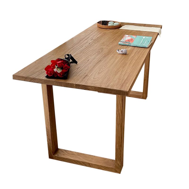 Solid Wood Base Table Rectangle Dining Table for Kitchen Dining Room Clearhalo 'Dining Tables & Seating' 'Dining Tables' 'dining_table' 'furn' 'furn_dining_table' 'Furniture' 'Kitchen & Dining Furniture' 1200x1200_a6928b51-2c90-426d-baa7-78641ad38a4e