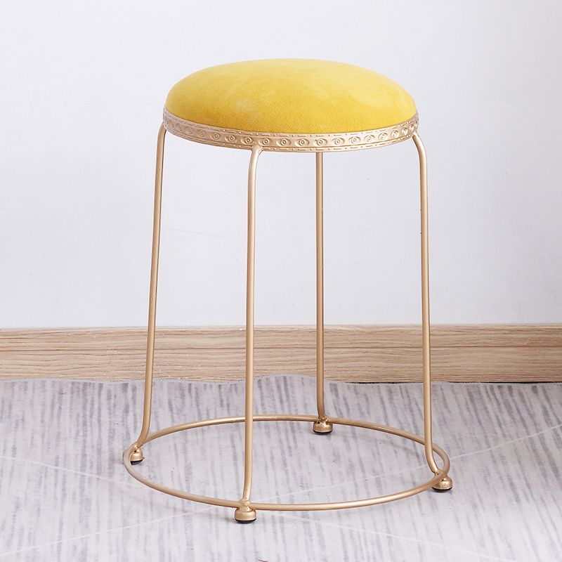 Modern Standard Round Whole Colored Velvet Metal Frame Fade Resistant Ottoman Clearhalo 'furn' 'furn_ottomans_poufs' 'Furniture' 'Living Room Furniture' 'Ottomans & Poufs' 'ottomans_poufs' 1200x1200_a6992b4a-5c29-4ba3-aabe-cb0a86e8ba4c