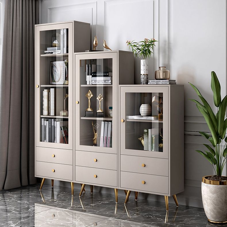 Glam Style Bookshelf Standard Closed Back Shelf Bookcase With Cabinet Clearhalo 'Bookcases' 'furn' 'furn_bookcases' 'Furniture' 'furniture_bookcases' 'kitchen' 'kitchen_bookcases' 'Living Room Furniture' 'Office Furniture' 1200x1200_a69bc4ab-16f1-4f36-8287-b6bc59dc713c