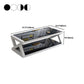 17.7" Tall Modern Trestle Base Glass Rectangular Coffee Table with Shelf Clearhalo 'Coffee & Accent Tables' 'Coffee Tables' 'coffee_tables' 'Furniture' 'furniture_coffee_tables' 'Living Room Furniture' 1200x1200_a69d89d7-b9dd-43ba-8577-2c52e5739edb