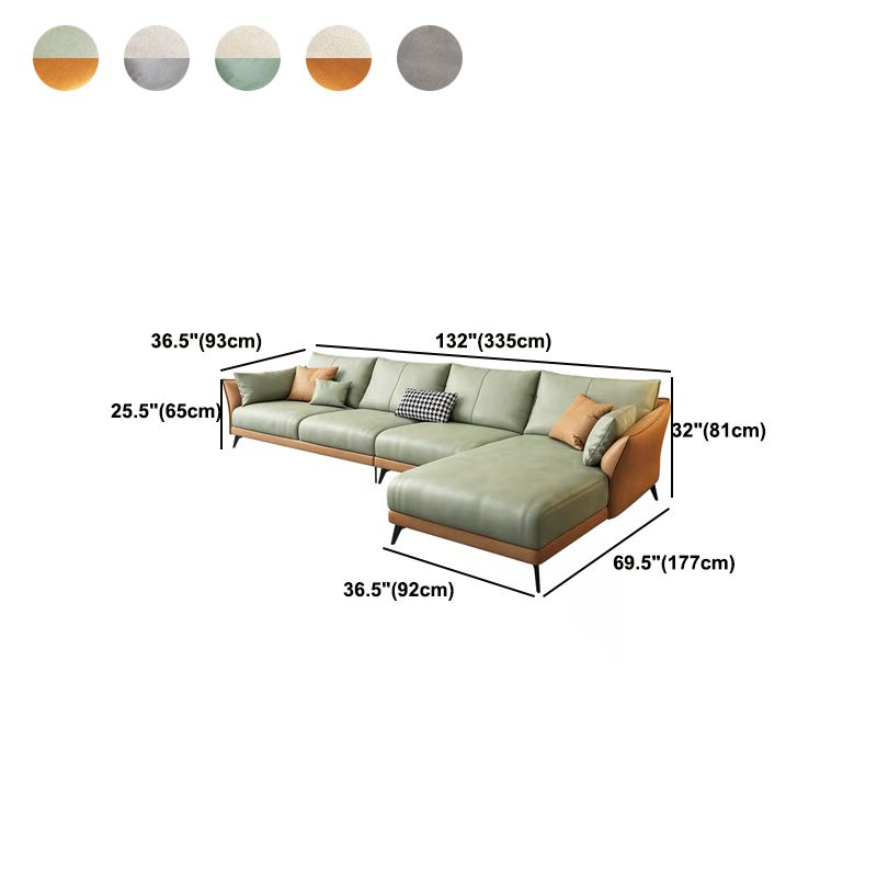 Inverted Armrest with Pillow Back Imitation Leather Sofa Bed Sponge/latex Padded Sofa