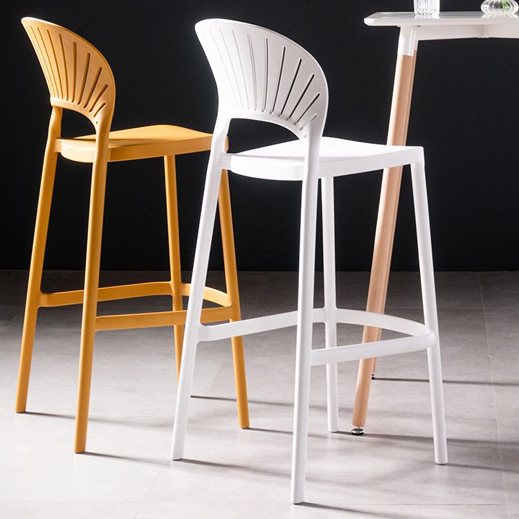 Plastic Contemporary Kitchen Dining Room Armless Stool Full Back Bar Stool Clearhalo 'Bar Furniture' 'Bar Stools' 'bar_stools' 'furn' 'furn_bar_stools' 'furniture_bar_stools' 'Kitchen & Dining Furniture' 'kitchen&dining_furn' 'kitchen' 'kitchen_furn' Furniture' 1200x1200_a6a11599-3eca-4f40-bea4-632c7cbbf491