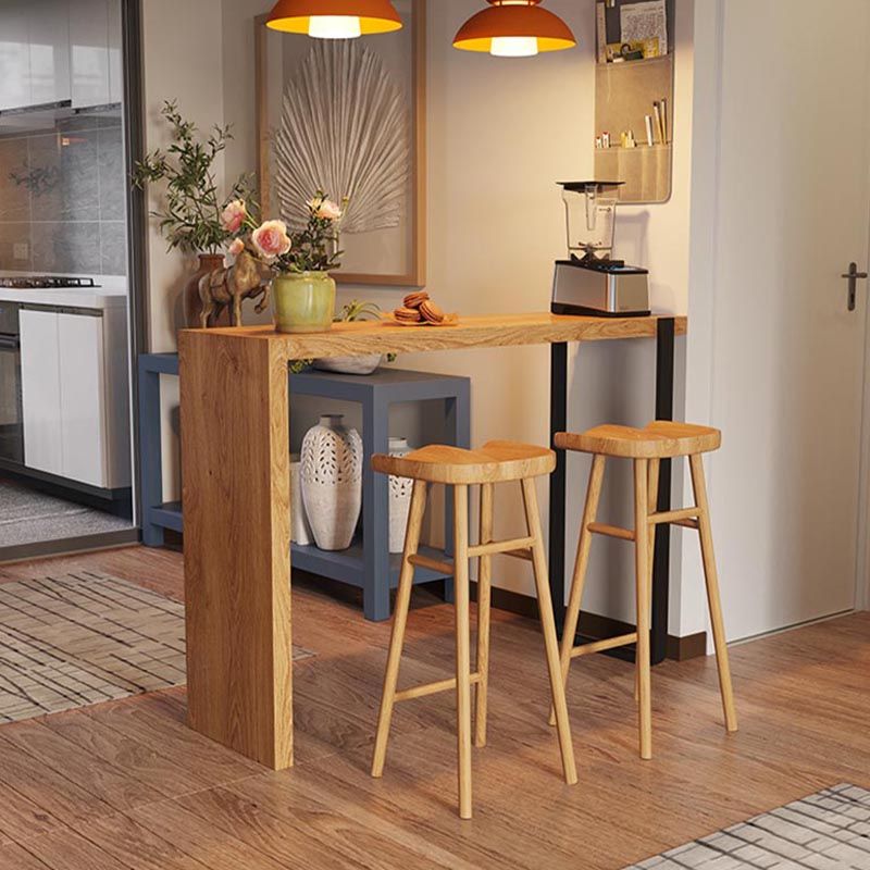 Moderne rechthoekige pub-eetset 1/2/3-delige massief houten aanrechttafel