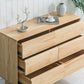 Traditional Horizontal Double Dresser Wood Storage 6 Drawers Dresser for Bedroom