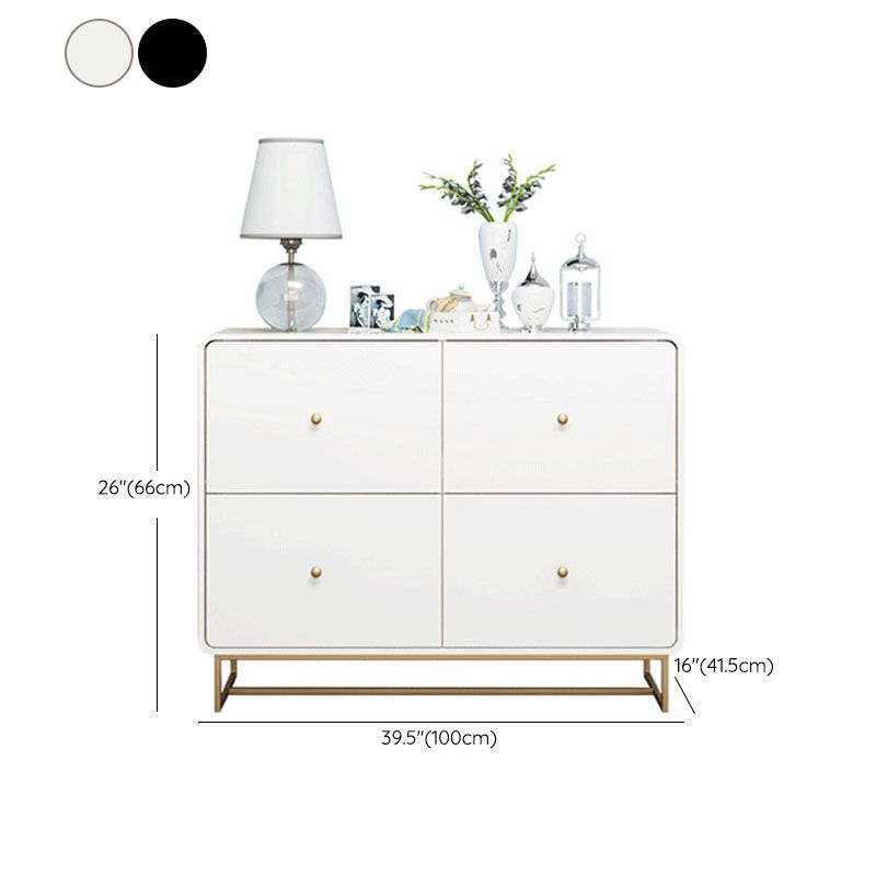 Wood 4 - Drawer Accent Chest Modern 34.6-Inch High Simple Storage Chest