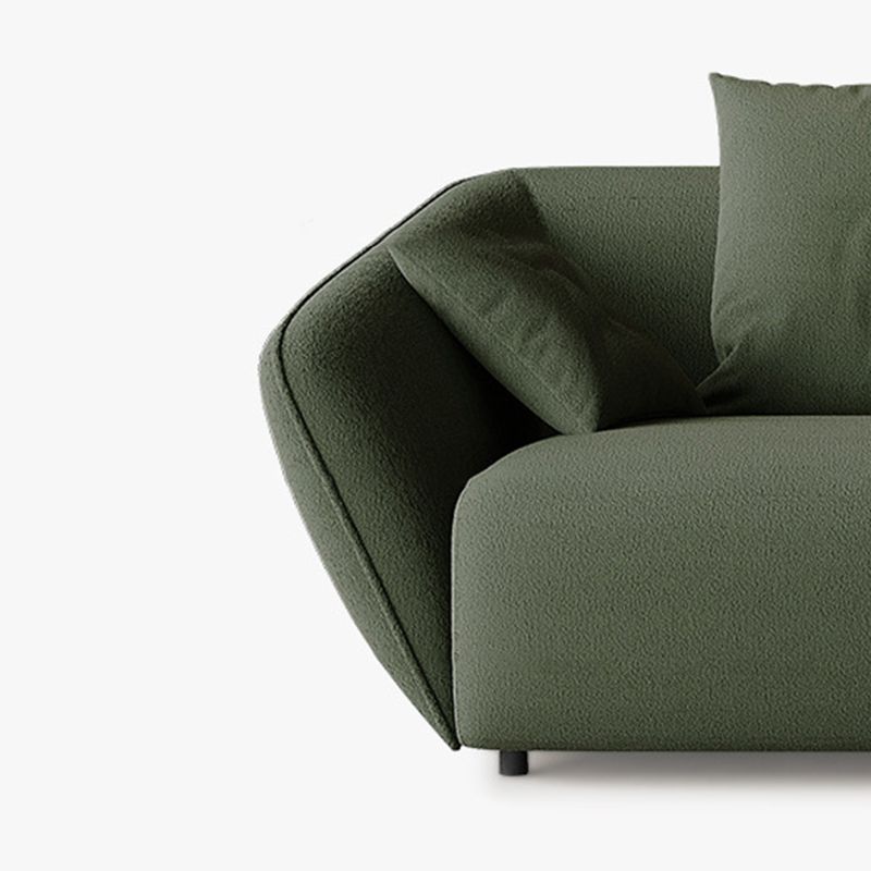 Contemporary Wool Sofa 28.35-In H Sloped Arm Seating with Pillows