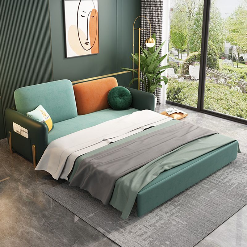 35 "幅のグラムスリーパーソファ布団枕が含まれているグリーンスリーパーソファ