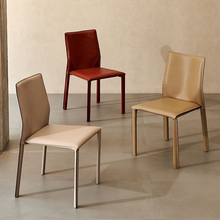 Gestoffeerde eetkamerstoelen faux lederen stoelen met metalen basis