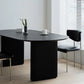 Black Double Pedestal Table Oval Solid Wood Dining Table for Home Kitchen Dinner