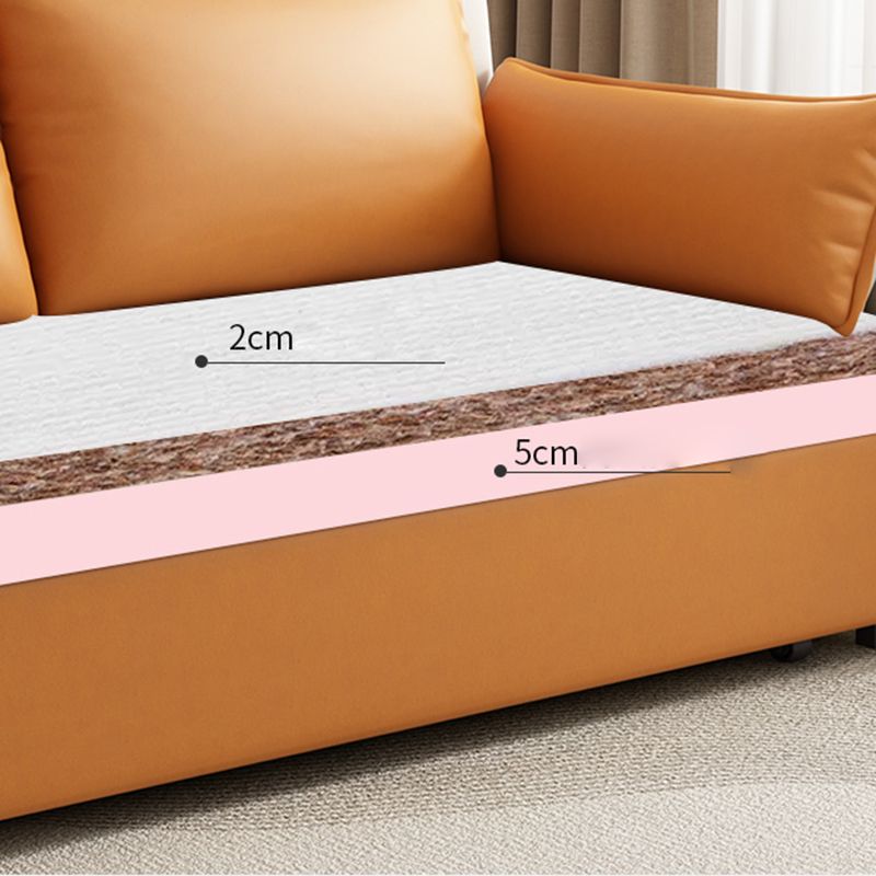 Modern Faux Leather Sleeper Sofa 35.43"H Upholstered Pillow Top Arms Sofa Bed Clearhalo 'furn' 'furn_futons' 'Furniture' 'Futons & Daybeds' 'Futons' 'Living Room Furniture' 1200x1200_a6a9a81e-3fd8-45ea-830a-73f2e86f3867