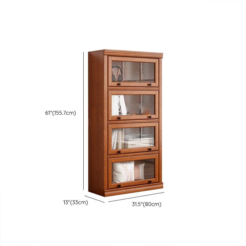Closed Back Vertical Bookshelf Wood Contemporary Bookcase with Cabinets Clearhalo 'Bookcases' 'furn' 'furn_bookcases' 'Furniture' 'Office Furniture' 1200x1200_a6aa7bdd-419a-4d01-b4c0-affdacbf53a6