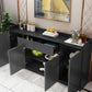 Sideboard in legno ingegnerizzato in stile moderno con 2-disegno e 4 porte