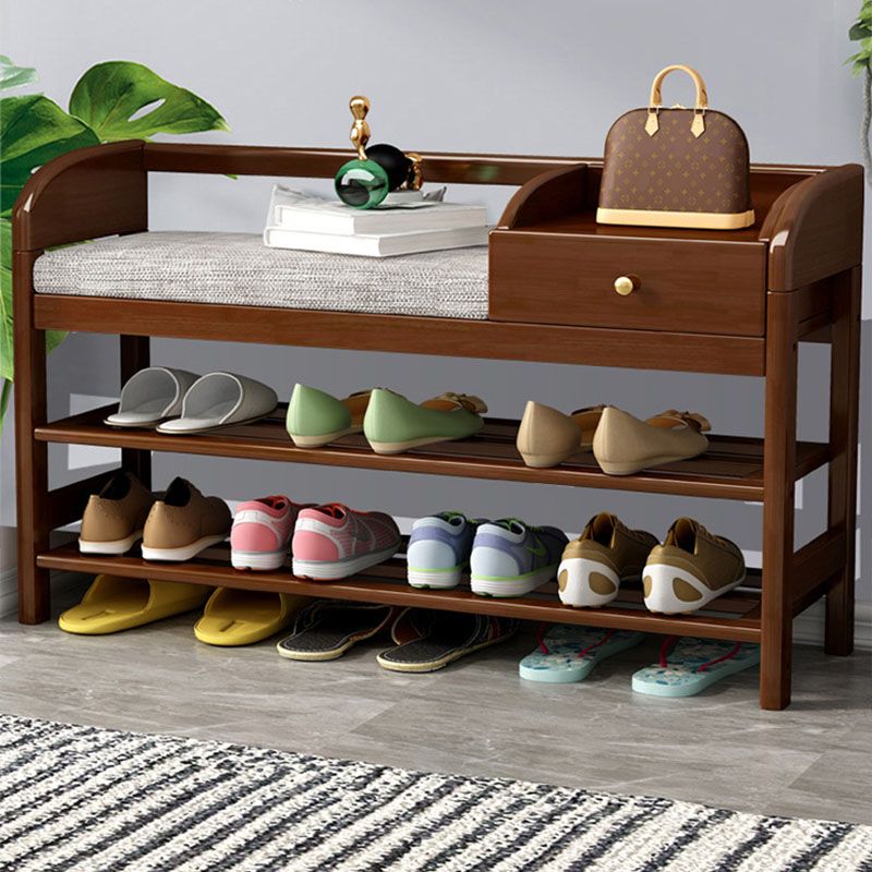 Mid-Century Modern Seating Bench Rectangle Cushioned Shoe Storage Entryway Bench Clearhalo 'Benches' 'Chairs & Seating' 'furn' 'furn_benches' 'Furniture' 'Living Room Furniture' 1200x1200_a6aaf499-ede6-4cba-92c9-ef84b1e4d0bf