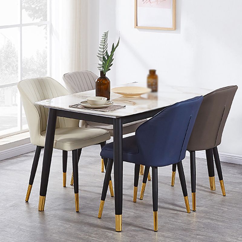 Modern Style Dining Side Chair with Metal Legs Armless Chair for Kitchen Clearhalo ' kitchen&dining_furn' 'Dining Chairs' 'Dining Tables & Seating' 'dining_chair' 'furn' 'furn_dining_chair' 'Furniture' 'furniture_dining_chair' 'Kitchen & Dining Furniture' 'kitchen' 1200x1200_a6ab9fa7-0a20-4ce1-81f1-2a5db2cf07f5