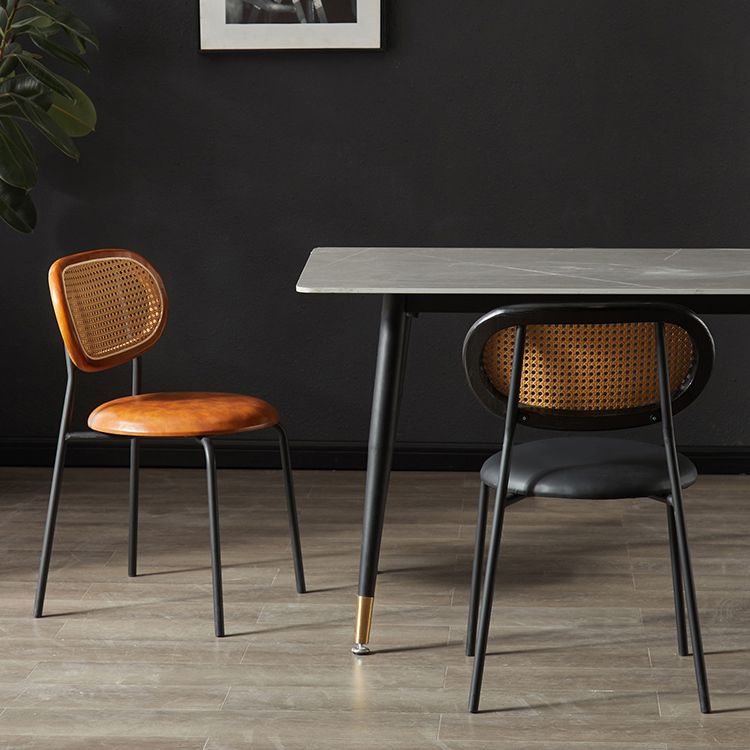 Glam Metal Kitchen and Dining Room Chair Open Back Dining Side Chair Clearhalo 'Dining Chairs' 'Dining Tables & Seating' 'dining_chair' 'furn' 'furn_dining_chair' 'Furniture' 'furniture_dining_chair' 'Kitchen & Dining Furniture' 1200x1200_a6ac9d84-1a2a-49a7-8e5c-dfce81fd8416