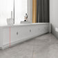 Contemporary TV Media Console White TV Stand Console with Drawers
