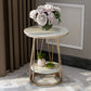 Frame Steel Tube Base Designed with Round Table Top Made of Rock PlateSide Table