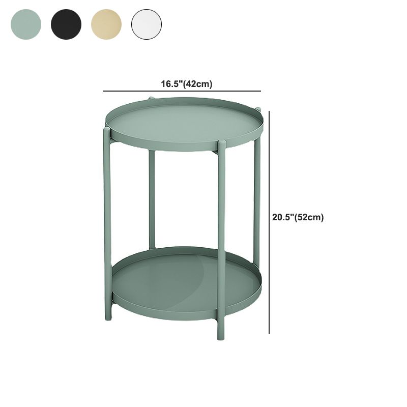 Round Metal Table Plate 4 Legs Base Tray Table Top Side Table