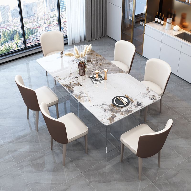 Table de salle à manger rectangulaire en pierre du milieu du siècle pour la maison