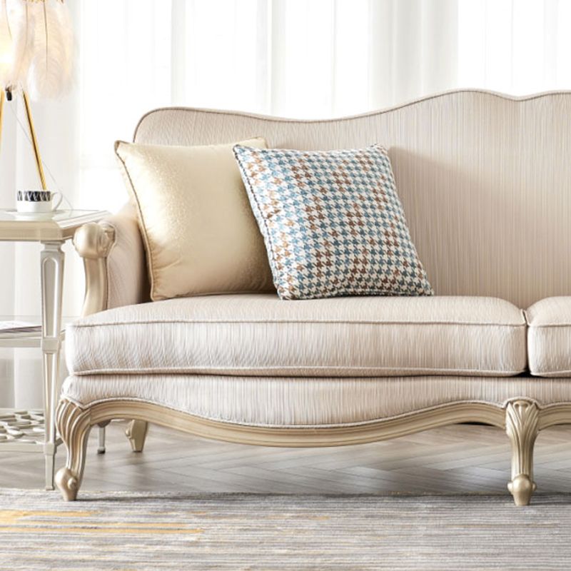 French Country Sloped Arms Sofa with Tight Back in Solid Wood