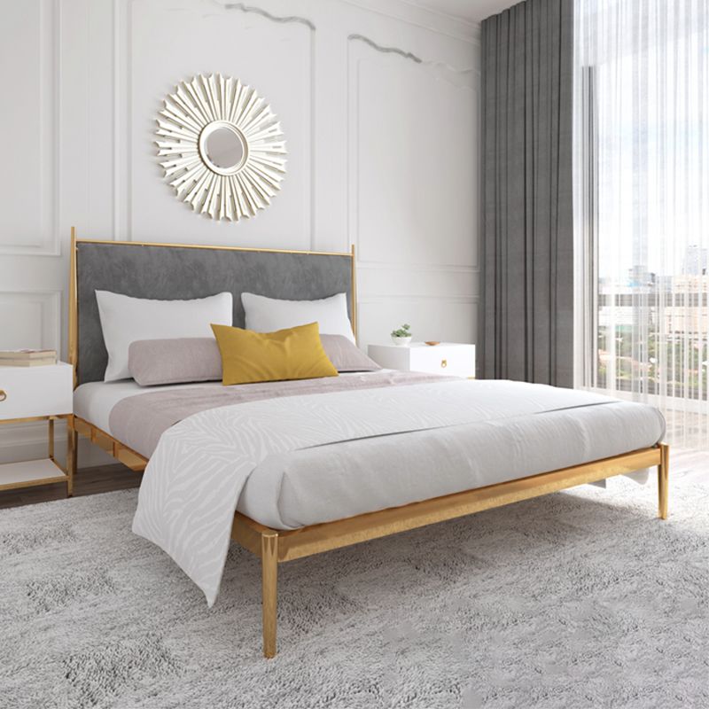 Lussuoso telaio del letto di ferro in ottone rivestito a pannello alto