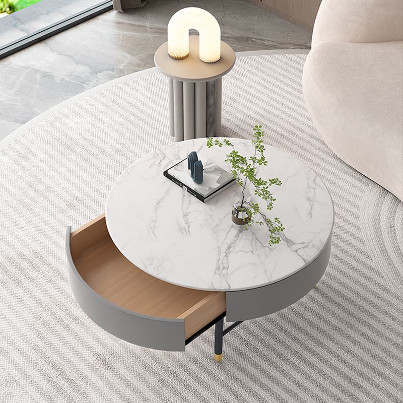 Modern Round Nesting Coffee Table Set Frame Coffee Table with Storage Clearhalo 'Coffee & Accent Tables' 'Coffee Tables' 'coffee_tables' 'furn' 'furn_coffee_tables' 'Furniture' 'Living Room Furniture' 1200x1200_a6b3d6a6-5b2c-4fa7-9bea-54db5cfef048