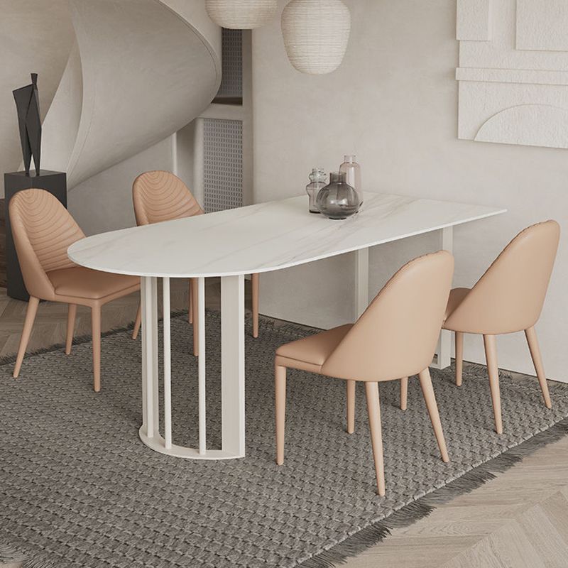 Simplicity Free Form Table Sintered Stone Top Iron Base Dining Table Clearhalo 'Dining Tables & Seating' 'Dining Tables' 'dining_table' 'furn' 'furn_dining_table' 'Furniture' 'Kitchen & Dining Furniture' 1200x1200_a6b83d79-d71a-40e9-a36e-32a948f3f302