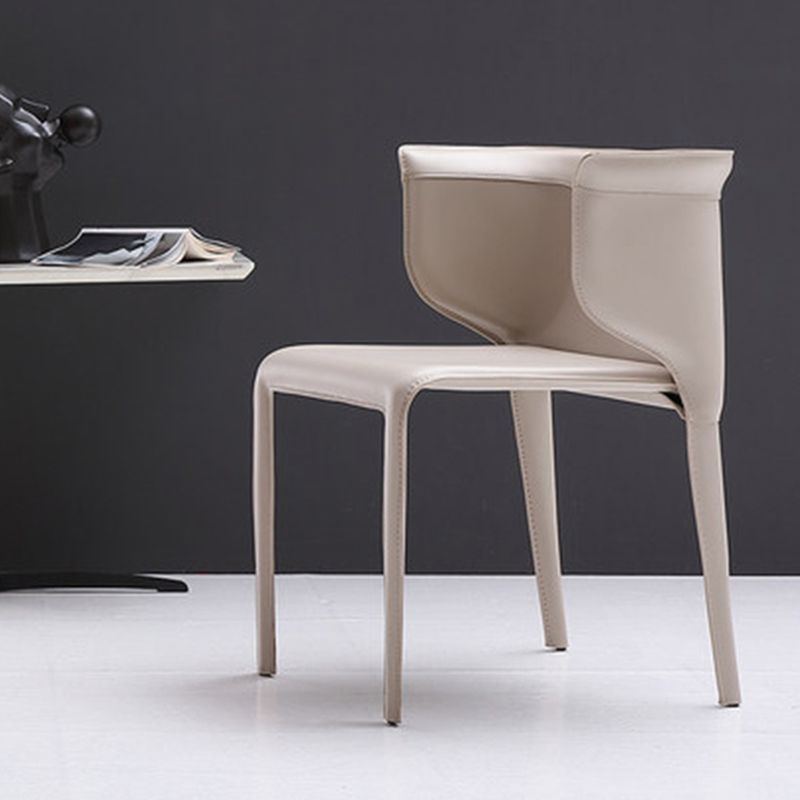 Faux Leather Dining Chair Modern Upholstered Chair with Metal Legs Clearhalo 'Dining Chairs' 'Dining Tables & Seating' 'dining_chair' 'furn' 'furn_dining_chair' 'Furniture' 'Kitchen & Dining Furniture' 1200x1200_a6b8d6cf-3371-431b-9c2b-560b3342e415