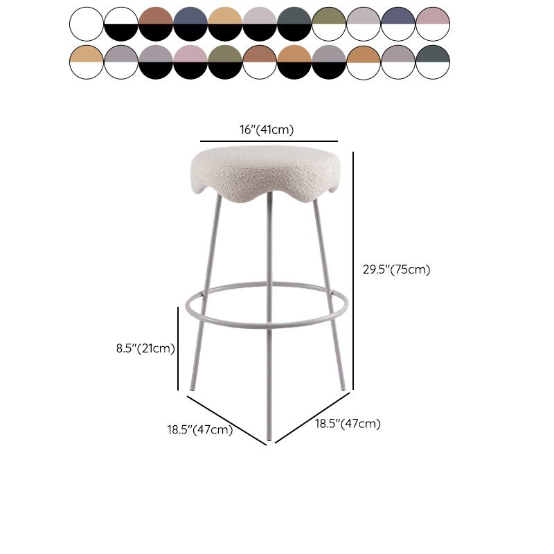 Contemporary Style Counter Stool Upholstered Bar-height Bar Stool with Metal Base Clearhalo 'Bar Furniture' 'Bar Stools' 'bar_stools' 'furn' 'furn_bar_stools' 'Furniture' 'Kitchen & Dining Furniture' 1200x1200_a6b8f5cc-8c27-4f74-a0bf-d03ddce2d132