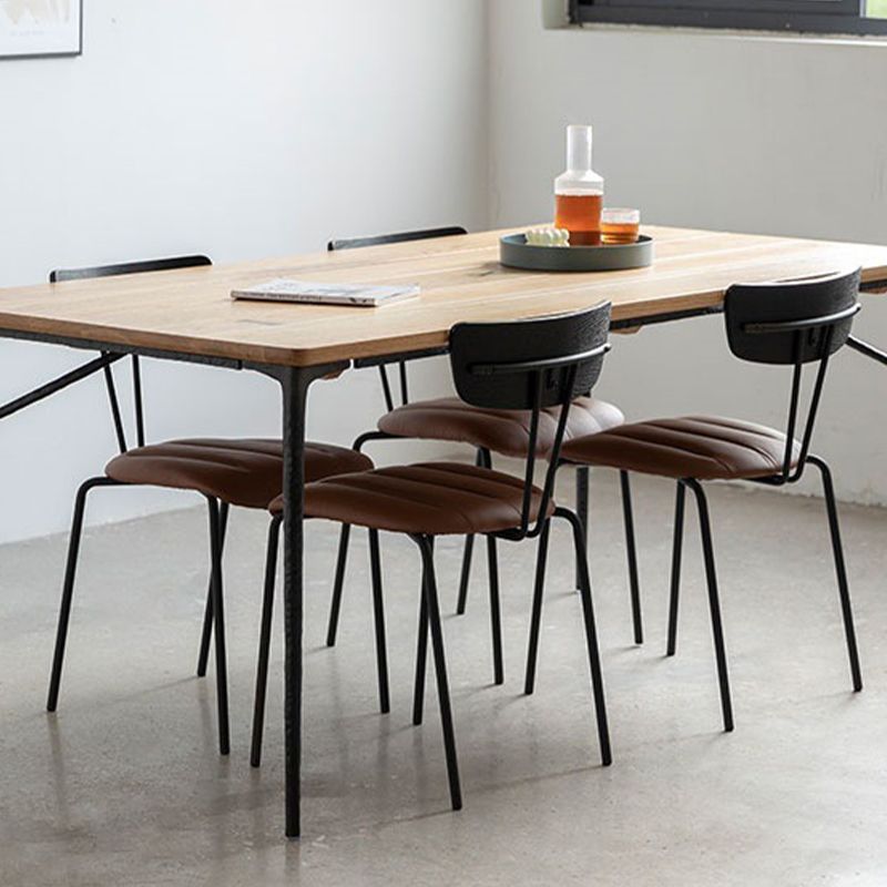 Modern Wood Rectangle Dining Table with 4 Legs Table for Dining Room Clearhalo 'Dining Tables & Seating' 'Dining Tables' 'dining_table' 'furn' 'furn_dining_table' 'Furniture' 'Kitchen & Dining Furniture' 1200x1200_a6ba3d63-36fa-4e35-b661-1ecb2233d407