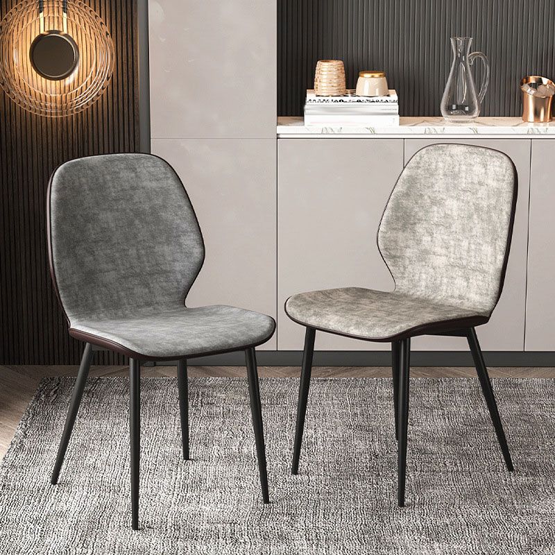Contemporary Dining Chair Armless Wingback Side Chair with Metal Legs for Kitchen Clearhalo ' kitchen&dining_furn' 'Dining Chairs' 'Dining Tables & Seating' 'dining_chair' 'furn' 'furn_dining_chair' 'Furniture' 'furniture_dining_chair' 'Kitchen & Dining Furniture' 'kitchen' 1200x1200_a6bab27b-b164-4830-bbed-9e747ff00a3c