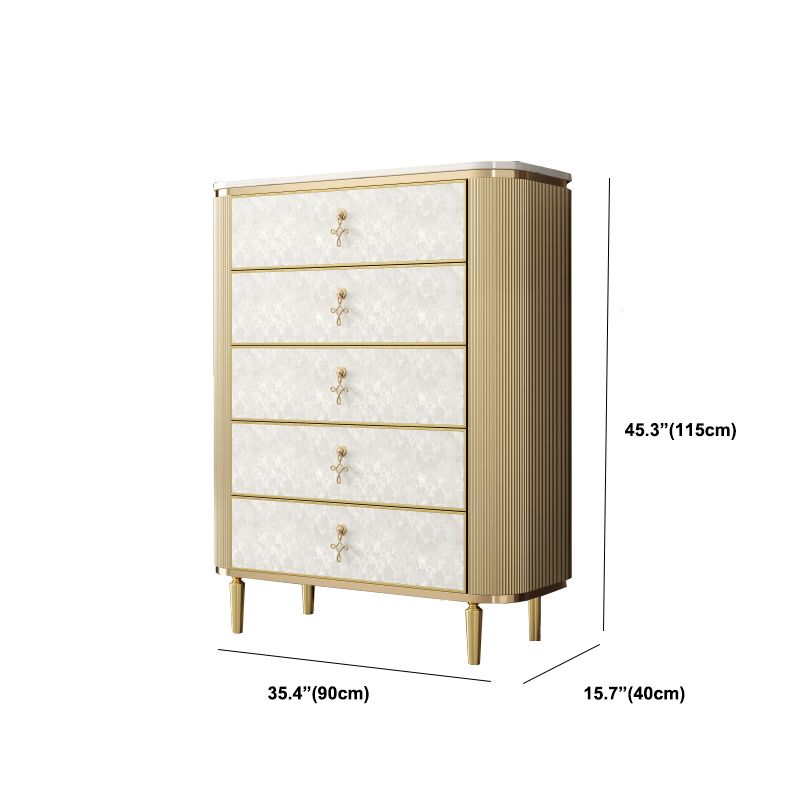 Cómoda vertical de madera con almacenamiento de piedra vertical Glam con 3/4/5 cajones para dormitorio