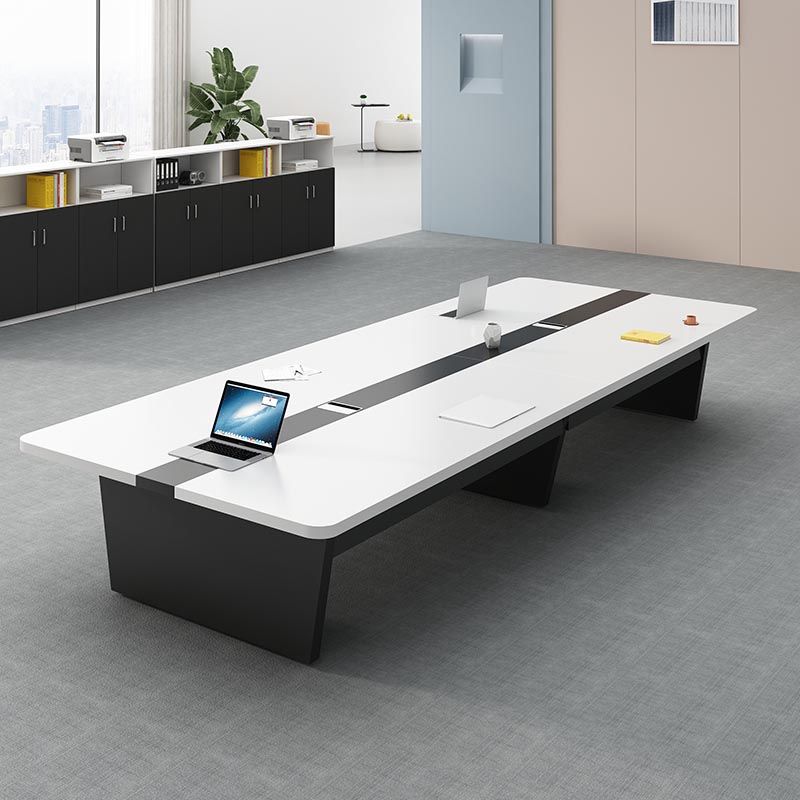 Industrial Style Rectangle Writing Desk Cable Management Office Desk for Office Clearhalo 'furn' 'furn_office_desk' 'Furniture' 'Office Desks' 'Office Furniture' 'office_desk' 1200x1200_a6bc1b62-a6dd-48f0-9ec2-7624120d1e06
