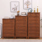 Mid-Century Modern Rectangle Brown Standard with Drawer Drop Handles Chest