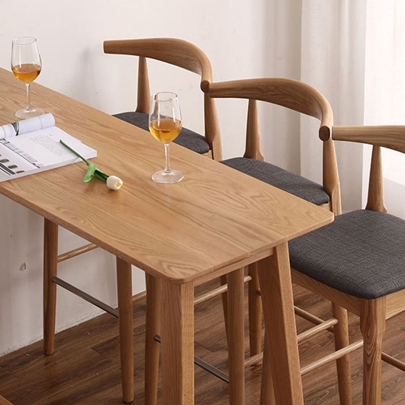 Solid Wood Bar Table Traditional Luxury Rectangle Bar Table with Trestle Base Clearhalo 'Bar Furniture' 'Bar Tables' 'bar_tables' 'furn' 'furn_bar_tables' 'Furniture' 'Kitchen & Dining Furniture' 1200x1200_a6be0c43-b0a0-46f2-b43c-f5c09a15eb00