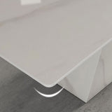 Modern Style Sintered Stone Dining Set with White Rectangle Shape Table and Double Pedestal Base Clearhalo 'Dining Room Sets' 'Dining Tables & Seating' 'dining_room_set' 'furn' 'furn_dining_room_set' 'Furniture' 'furniture_dining_room_set' 'Kitchen & Dining Furniture' 'kitchen&dining_furn' 'kitchen' 1200x1200_a6be82fa-c1aa-451f-85a7-04c3ae7b1d5f