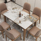 Rectangle Dining Site Table Midcentury Style Stone Dinner Room Kitchen Table Clearhalo ' dining_table' 'Dining Tables & Seating' 'Dining Tables' 'furn' 'furn_dining_table' 'Furniture' 'furniture_dining_table' 'Kitchen & Dining Furniture' 'kitchen&dining_furn' 'kitchen' 'kitchen_dining_table' 1200x1200_a6c200ef-63b1-4881-be15-805c382835ea