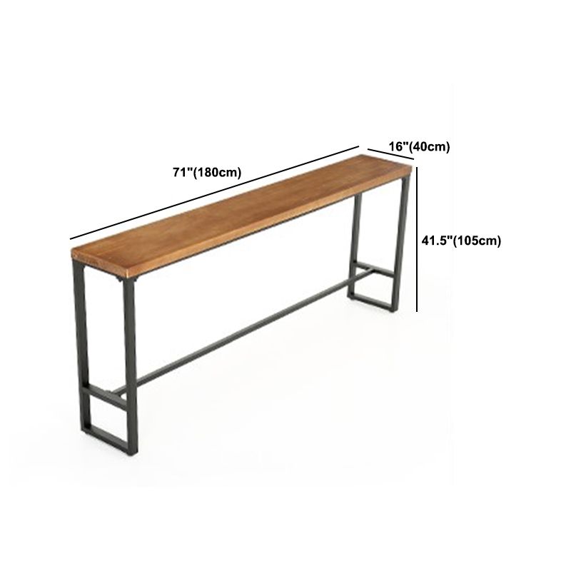 Industrial Rectangular Pub Table Set 1/6/11 Pieces Wooden Counter Table with High Stools